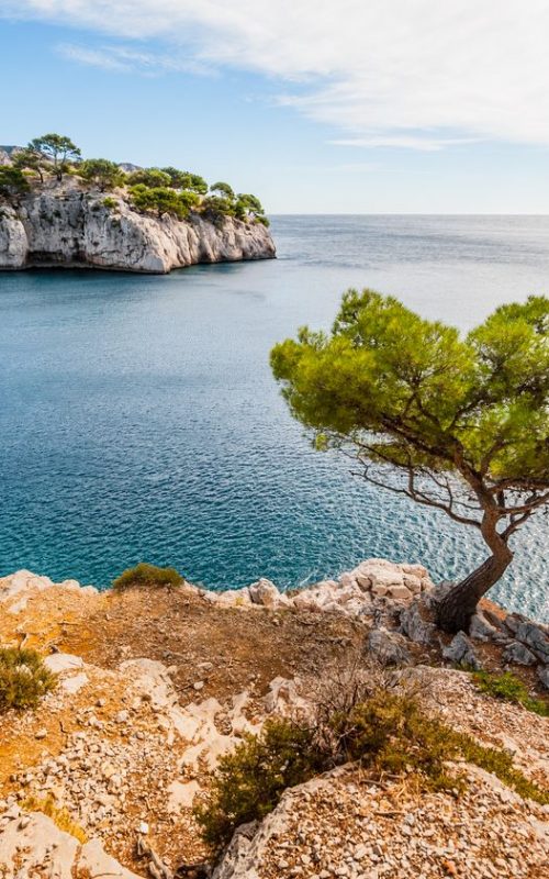 Calanques, the famous geological formation between Cassis and Marseille mediterranean coast of France