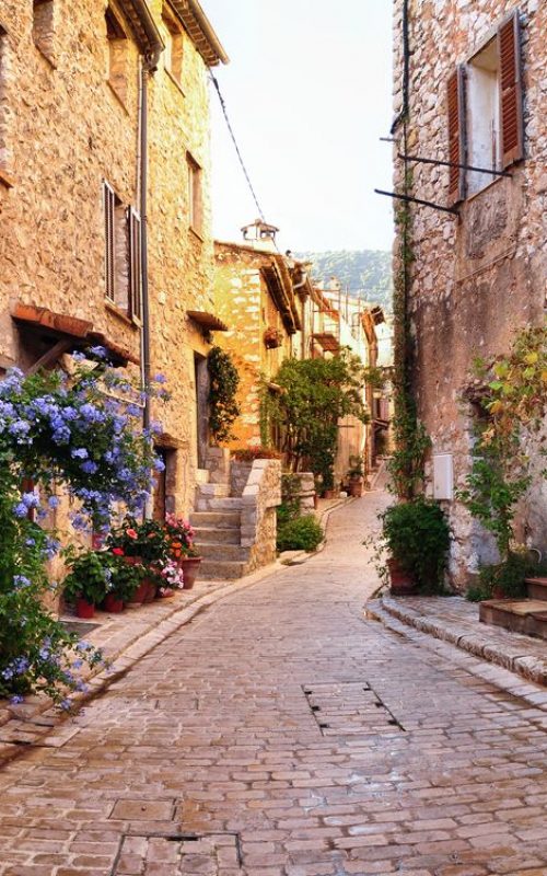 "Old, romantic, french stone street panorama,very romantic and typical for Nice city region"